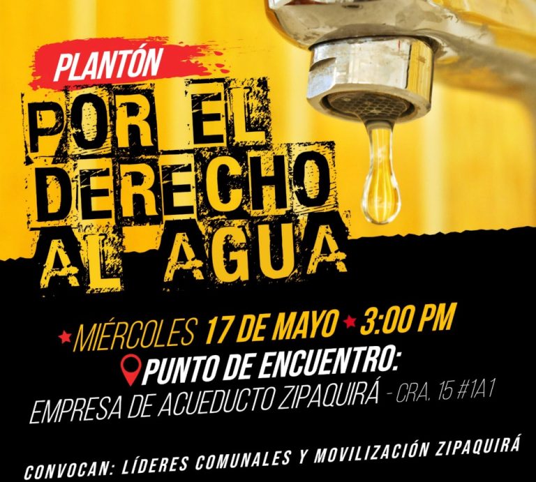 Convocan PLANTÓN en Zipaquirá por mal servicio de agua